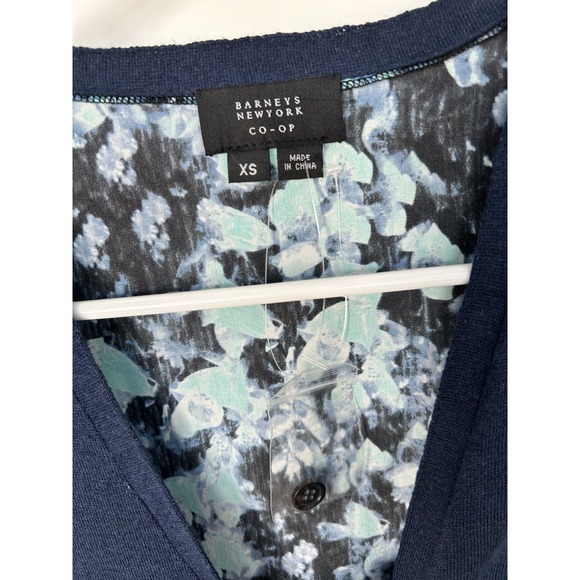 NWT Barneys New York Women's V-Neck Knit Cardigan Sweater Navy Blue‎ Size XS - Picture 6 of 13